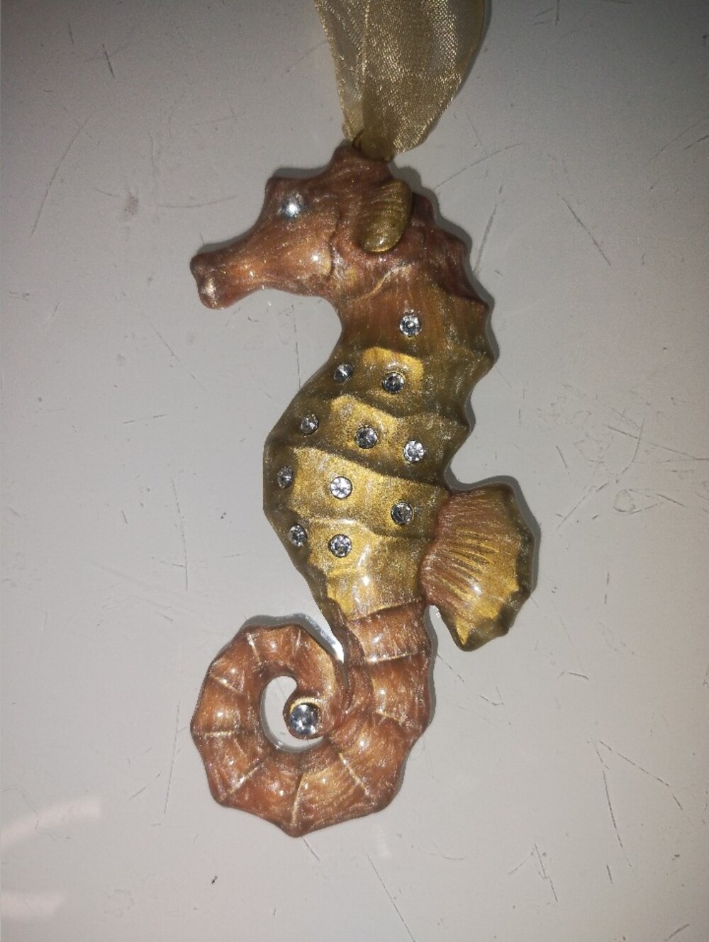 Metal Alloy Enamel Seahorse Ornament